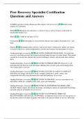 Peer Recovery Specialist Certification
