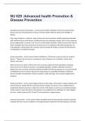 NU 629 :Advanced health Promotion & Disease Prevention