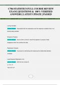 C784 STATISTICS FULLCOURSE REVIEW EXAM &vert; QUESTIONS & 100&percnt; VERIFIED ANSWERS &vert; LATEST UPDATE &vert; PASSED