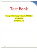 Test Bank for Leading and Managing in Nursing 7th Edition by Yoder Wise (chapters 1-31)