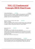 NSG 122 Fundamental Concepts HESI Final Exam