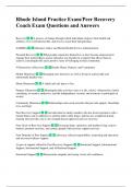 Rhode Island Practice Exam&sol;Peer Recovery Coach Exam