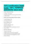 BEST REVIEW TIPS Certification Study Guide 100% VERIFIED  ANSWERS 2024/2025