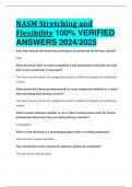 BEST REVIEW NASM Stretching and Flexibility 100% VERIFIED  ANSWERS 2024/2025