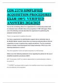BEST REVIEW CON 2370 SIMPLIFIED ACQUISITION PROCEDURES EXAM 100&percnt; VERIFIED  ANSWERS 2024&sol;2025