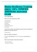 BEST REVIEW Master Resilience Training (MRT) 100% VERIFIED  ANSWERS 2024/2025  EXAM