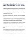 Washington State Specific Real Estate Exam with guaranteed accurate answers