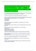dvanced Health Assessment for the Nurse Practitioner - Test 1 - Week 1 - Functional Assessment
