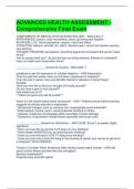 ADVANCED HEALTH ASSESSMENT - Comprehensive Final Exam&period;