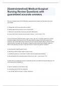 &lbrack;Gastrointestinal&rsqb; Medical-Surgical Nursing Review Questions with guaranteed accurate answers