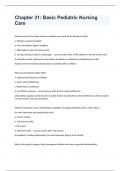 Chapter 31: Basic Pediatric Nursing Care question n answers graded A+