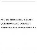 NSG 233 MED SURG 3 EXAM 4 QUESTIONS AND CORRECT ANSWERS 2024/2025 GRADED A +.