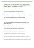 MK1 SWE-2021 QUESTIONS&comma; FOR 2022 SWE With Correct Solutions