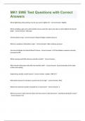 MK1 SWE Test Questions with Correct Answers
