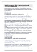 Health Assessment Hesi Practice Questions & Answers with Rationale