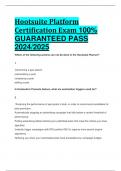 Hootsuite Platform Certification Exam 100%  GUARANTEED PASS  2024/2025