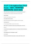 BEST ANSWERS A & P 2 Straighterline Final Exam- 100% VERIFIED  ANSWERS 2024/2025