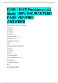 BEST ANSWERS BDOC - DIVO Fundamentals Study 100% GAURANTEED  PASS VERIFIED  ANSWERS