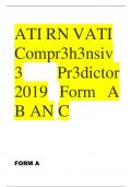 ATI RN VATI COMPREHENSIVE PREDICTOR FORM a,b and c
