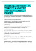 Med Surg ATI Proctor 10&percnt;  VERIFIED ANSWERS  2024&sol;2025 ALREADY  PASSED