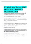RN Adult Med Surg A 100&percnt;  VERIFIED ANSWERS  2024&sol;2025 EXAM
