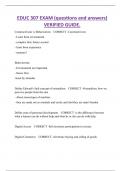 EDUC 307 EXAM &lpar;questions and answers&rpar;  VERIFIED GUIDE&period;