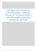Test Bank for A History of Western Society, Combined Edition 14th Edition by Merry E. Wiesner-Hanks, Clare Haru Crowston, Joe Perry