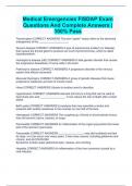 Medical Emergencies FISDAP Exam Questions And Complete Answers &vert; 100&percnt; Pass