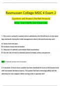 Rasmussen College MDC 4 Exam 2 Questions and Answers 2024 / 2025 | 100% Verified Answers