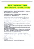 NAHP Phlebotomy Exam Questions And Correct Answers