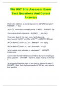 WA UST Site Assessor Exam Test Questions And Corect  Answers