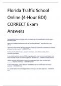 Florida Traffic School  Online (4-Hour BDI)  CORRECT Exam  Answers
