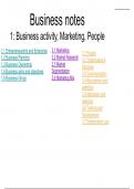 Business paper 1 notes OCR (Business Activity, Marketing, People)