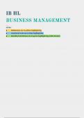IB Business Management HL Notes &lpar;Scored 7&rpar;