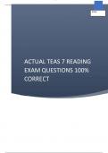 Actual TEAS 7 Reading EXAM Questions 100% Correct