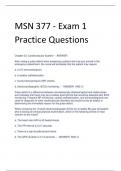 MSN 377 - Exam 1  Practice Questions