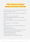 PTCB - Pharmacy Laws Exam Questions and Answers 100% Pass