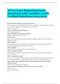 NCTJ Court Reporting Exam Questions with Complete 100&percnt; Verified Solutions 2024&sol;2025