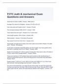 FCTC math & mechanical Exam Questions and Answers 100% correct