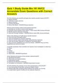 Quiz 1 Study Guide Bio 101 NVCC Annandale Exam Questions with Correct Answers