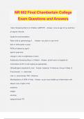 NR 602 Final Chamberlain College Exam Questions and Answers