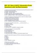 BIO 101 Quiz 4 NVCC Alexandria Exam Questions with Verified Answers