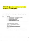 PSY 120 Exam Questions and Answers Latest 2024/2025 Straighterline