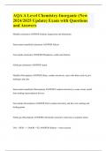 AQA A Level Chemistry-Inorganic (New 2024/2025 Update) Exam with Questions and Answers