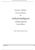Instructor’s Manual: Exercise Solutions for Artificial Intelligence A Modern Approach Fourth Edition Stuart J. Russell and Peter Norvig