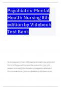 Psychiatric-Mental  Health Nursing 8th  edition by Videbeck  Test Bank
