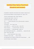 Certified Fiber Optics Bundled Exams Questions and Answers 100&percnt; Verified and Updated 2024 &vert; Graded A
