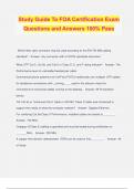 Study Guide To FOA Certification Exam Questions and Answers 100&percnt; Pass
