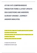ATI RN VATI COMPREHENSIVE  PREDICTOR FORM A LATEST UPDATE  2024 QUESTIONS AND ANSWERS  ALREADY GRADED &comma;CORRECT  ANSWER INDICATED&period;