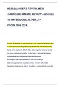 HESISAUNDERS REVIEW,HESI  SAUNDERS ONLINE REVIEW –MODULE  10-PHYSIOLOGICAL HEALTH PROBLEMS 2024.
